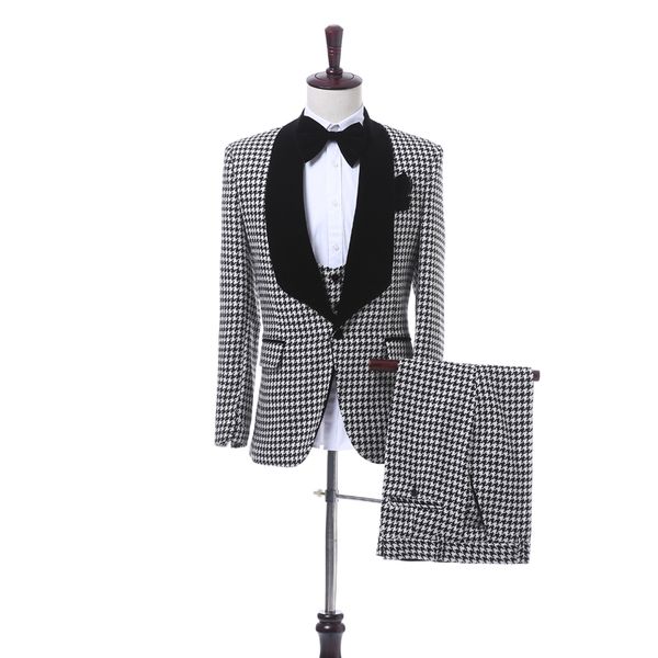custom designe houndstooth groom tuxedos black lapel groomsmen men wedding dress fashion man jacket blazer suit(jacket+pants+vest+tie) 1064, Black;gray
custom designe houndstooth groom tuxedos black lapel groomsmen men wedding dress fashion man jacket blazer suit(jacket+pants+vest+tie) 1064, Black;gray