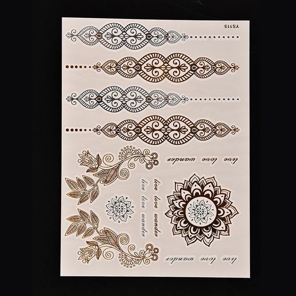 1pc fashion flash waterproof tattoo for body&hair women gold henna lace heart pendant wedding henna temporary tattoo stick
1pc fashion flash waterproof tattoo for body&hair women gold henna lace heart pendant wedding henna temporary tattoo stick
