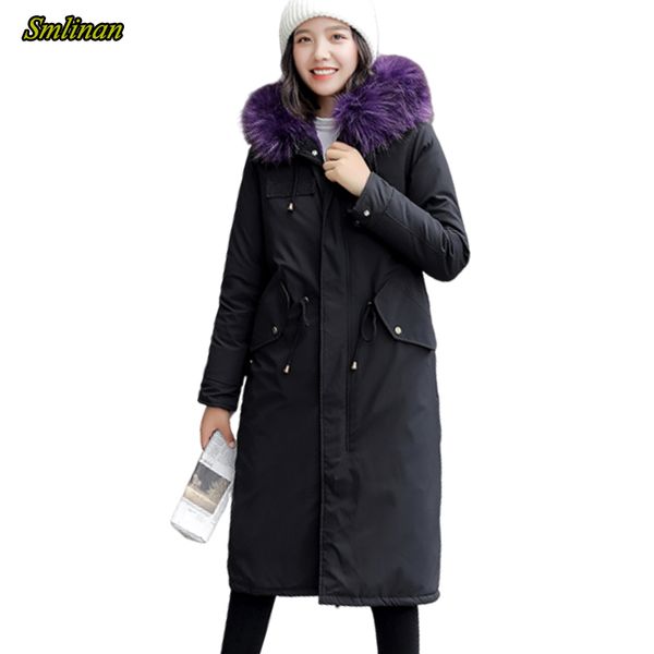 smlinan winter long parka mujer thickening warm cotton liner padded jacket outwear women plus size fur collar hooded coat female, Black
smlinan winter long parka mujer thickening warm cotton liner padded jacket outwear women plus size fur collar hooded coat female, Black