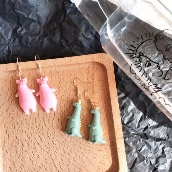 2019 unique design handmade lovely pink pig drop earrings cute cartoon animal dinosaur earrings for woman funny party jewelry, Silver
2019 unique design handmade lovely pink pig drop earrings cute cartoon animal dinosaur earrings for woman funny party jewelry, Silver