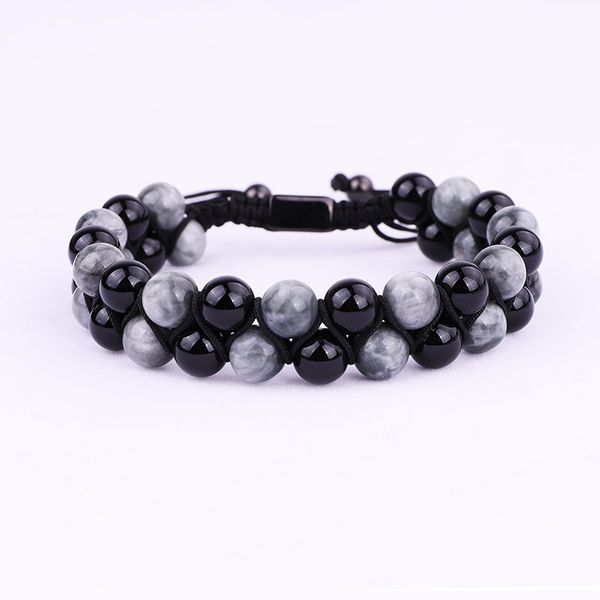 new fashion men jewelry bracelet natural black onyx and eagle stone braided custom bracelet for men
new fashion men jewelry bracelet natural black onyx and eagle stone braided custom bracelet for men