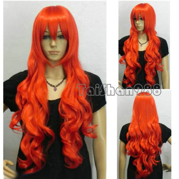 fashion long orange red curly wavy women lady cosplay anime hair wig wigs + cap, Black
fashion long orange red curly wavy women lady cosplay anime hair wig wigs + cap, Black