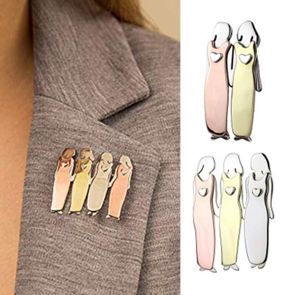 new style friends sister brooch sisterhood tri-color brooch durable metal brooches for girls women, Gray
new style friends sister brooch sisterhood tri-color brooch durable metal brooches for girls women, Gray