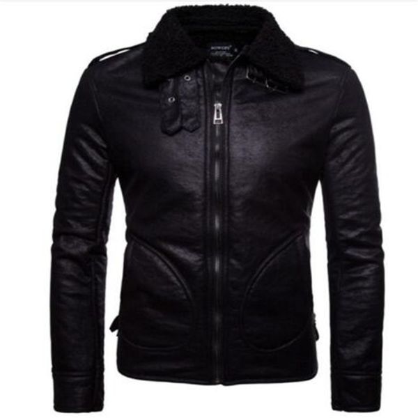 men leather jacket genuine real sheepskin fur collar slim fit winter 2018 black male parka motorcycle biker casual men's coat
men leather jacket genuine real sheepskin fur collar slim fit winter 2018 black male parka motorcycle biker casual men's coat