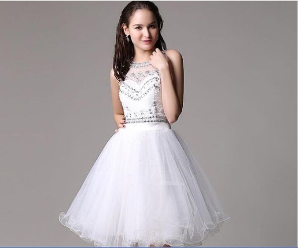 beaded jewel neck short homecoming dress see through back ball gown party dress knee length prom gowns, Red
beaded jewel neck short homecoming dress see through back ball gown party dress knee length prom gowns, Red