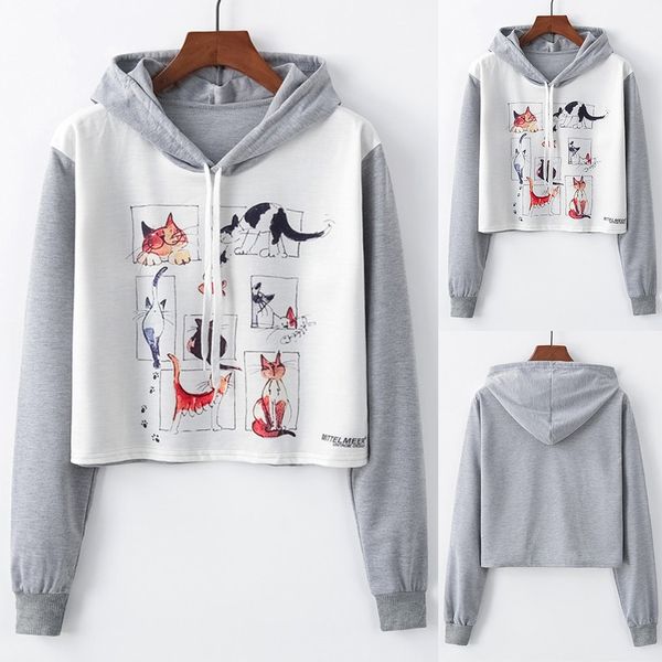 jaycosin sweatshirt woman fashion loose o-neck animal cat print long sleeve short with hat hoodies women's sweatshirt 19august20, Black
jaycosin sweatshirt woman fashion loose o-neck animal cat print long sleeve short with hat hoodies women's sweatshirt 19august20, Black