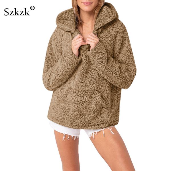 szkzk women fleece hoodies winter casual fashion long sleeve v neck pocket hood sweatshirts black khaki warm hoodies female
szkzk women fleece hoodies winter casual fashion long sleeve v neck pocket hood sweatshirts black khaki warm hoodies female