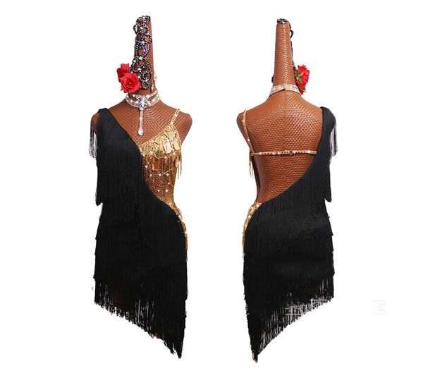 black fringed sequins latin dance dresses women professional latin dance competition clothing high-end tassel dress, Black;red
black fringed sequins latin dance dresses women professional latin dance competition clothing high-end tassel dress, Black;red