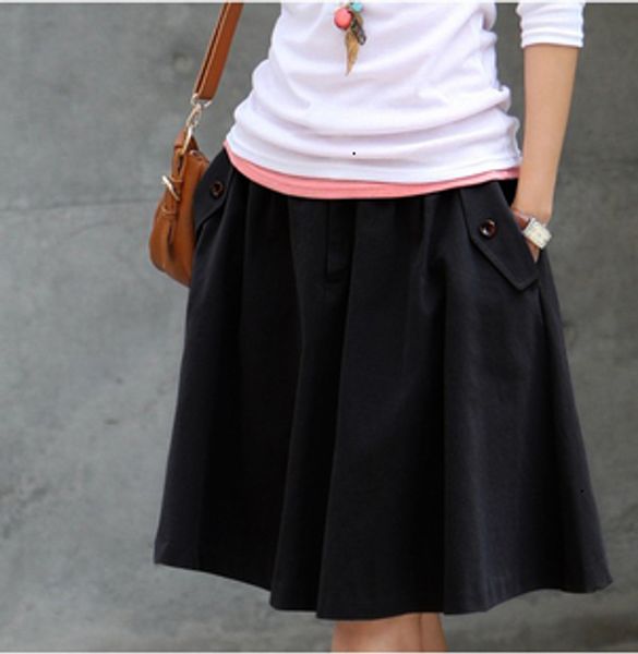 long skirt long skirts plus 2019 size women clothing casual skirt plus size female skirt medium long women skirts ing, Black