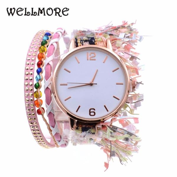 wellmore colorful lace ribbon fashion&casual quartz wristwatches bohemia bracelet watch women, Slivery;brown
wellmore colorful lace ribbon fashion&casual quartz wristwatches bohemia bracelet watch women, Slivery;brown