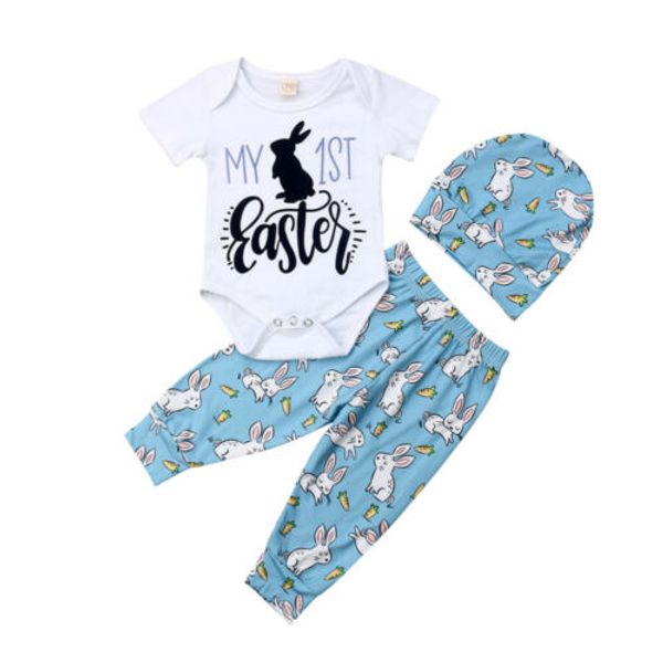 2019 selling lovely baby boy girl 3pcs sets outfits my first easter romper+pants+hat 3pcs outfits clothes, White
2019 selling lovely baby boy girl 3pcs sets outfits my first easter romper+pants+hat 3pcs outfits clothes, White