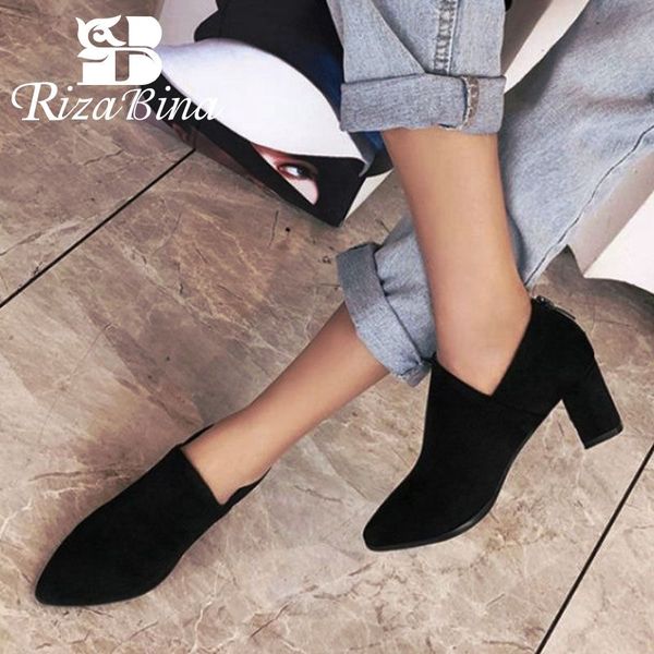rizabina plus size 33-48 pointed toe ankle boots for women back zipper rough heel footwear casual daily shoes women office shoes, Black
rizabina plus size 33-48 pointed toe ankle boots for women back zipper rough heel footwear casual daily shoes women office shoes, Black