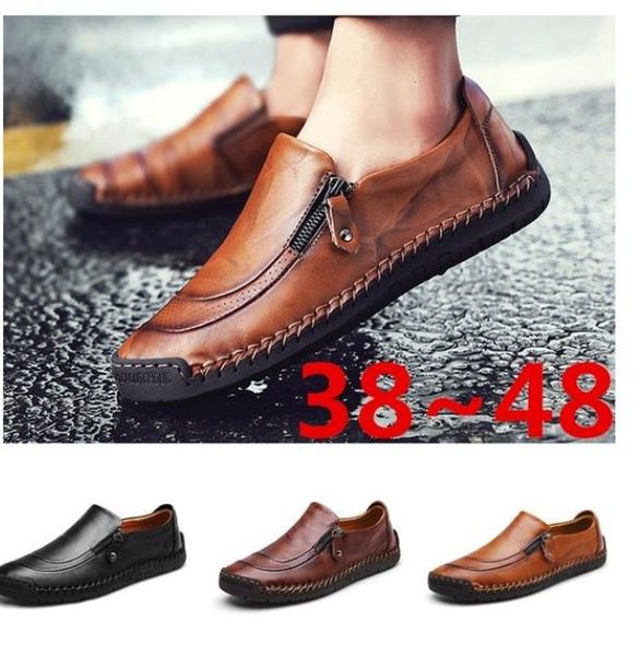 genuine leather men's shoes handmade casual shoes men's breathable peas tide large size, Black
genuine leather men's shoes handmade casual shoes men's breathable peas tide large size, Black