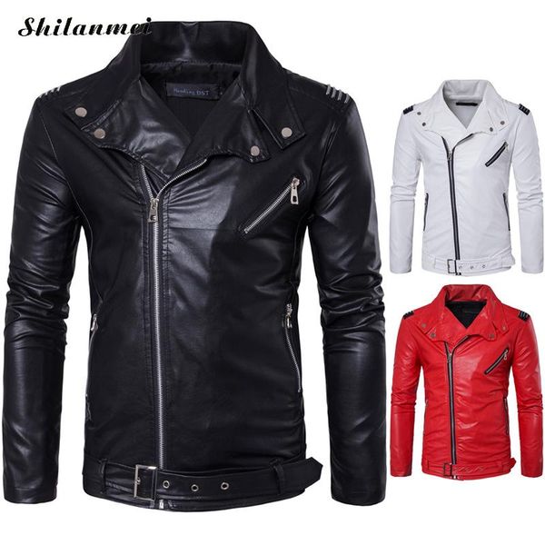 men's pu leather jacket men solid black zipper punk jacket 2019 autumn winter bomber male motorcycle coat slim leather coat
men's pu leather jacket men solid black zipper punk jacket 2019 autumn winter bomber male motorcycle coat slim leather coat