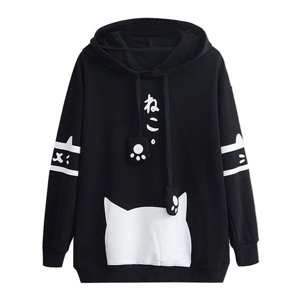 girls japanese style casual long sleeve kitty cat print sweatshirts with pocket ladies thin hoodie sudadera con capucha, Black
girls japanese style casual long sleeve kitty cat print sweatshirts with pocket ladies thin hoodie sudadera con capucha, Black