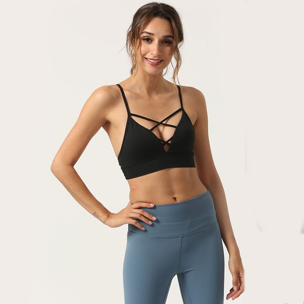 women yoga sports bra breathable hollow quick dry running gym fitness cross strap padded workout, White;black
women yoga sports bra breathable hollow quick dry running gym fitness cross strap padded workout, White;black