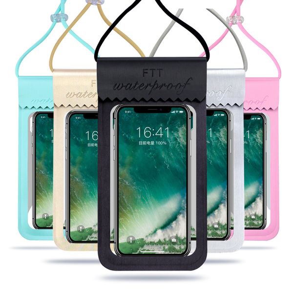 Outdoors Touch Screen Mobile Phone Waterproof Bag Tpu Transparent Smartphone Cover General Waterproof Covers Hiking Diving Swimming 11sh O1