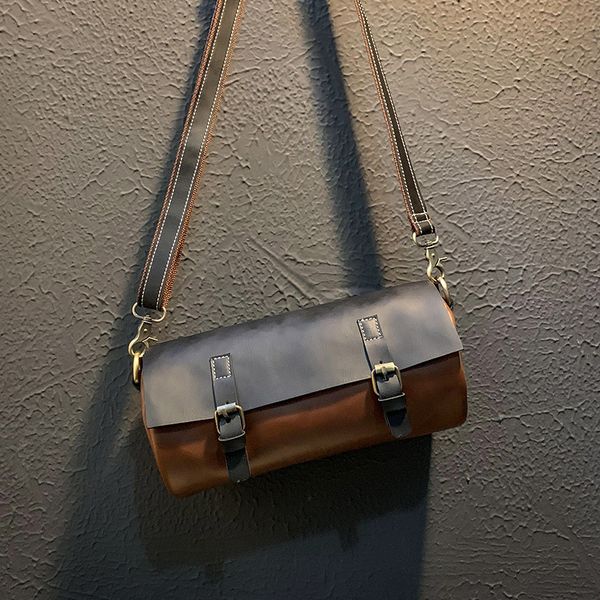european and american handbag retro crazy horse pu shoulder bags korean torebka men's casual crossbody bag leather mini borse