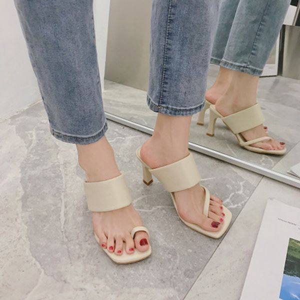 net red set toe fine heel slippers female summer 2020 new ins fashion wild wear clip feet high heels, Black
net red set toe fine heel slippers female summer 2020 new ins fashion wild wear clip feet high heels, Black