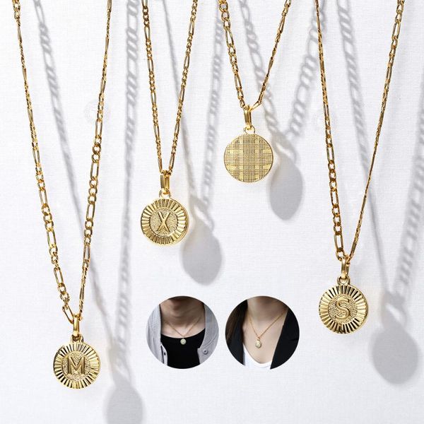 womens gold color round pendant necklace stainless steel necklace figaro link chain letter for women new lgp418fa, Silver
womens gold color round pendant necklace stainless steel necklace figaro link chain letter for women new lgp418fa, Silver