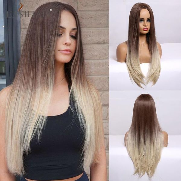 synthetic wigs easiahir long silky straight ombre dark brown platinum blonde hair wig middle part heat resistant female for women, Black
synthetic wigs easiahir long silky straight ombre dark brown platinum blonde hair wig middle part heat resistant female for women, Black