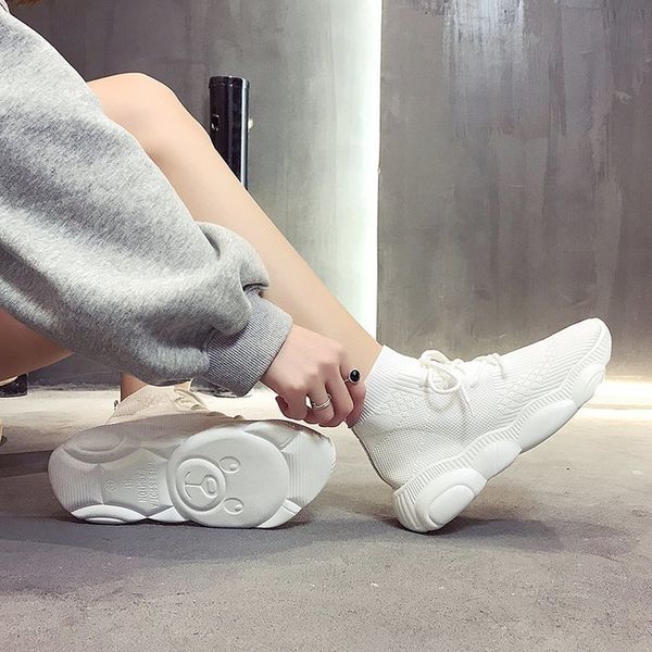 female high white black sneakers women knitting shoes spring summer casual mesh thick sole fashion footwear y200424
female high white black sneakers women knitting shoes spring summer casual mesh thick sole fashion footwear y200424