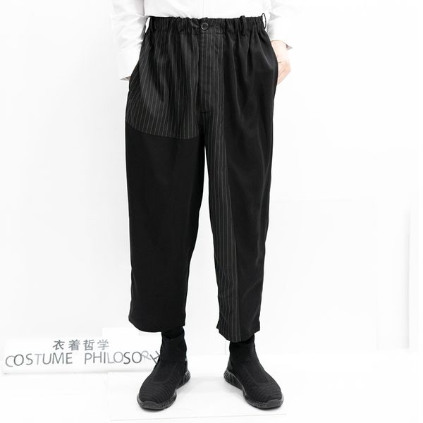 s-6xl2019 spring and summer thin original self - made clothing philosophy men casual pants nine minutes loose stripes patchwork, Black
s-6xl2019 spring and summer thin original self - made clothing philosophy men casual pants nine minutes loose stripes patchwork, Black