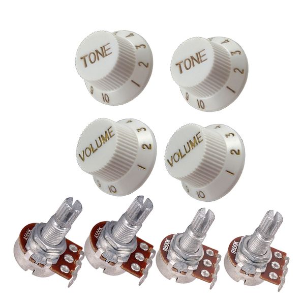 4x guitar potentiometer a500k b500k volume tone control knob accessories set 
4x guitar potentiometer a500k b500k volume tone control knob accessories set