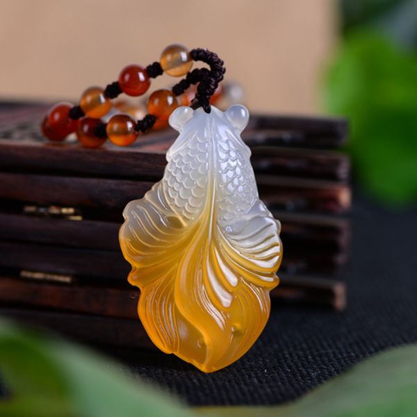 qianxu chalcedony gold fish jade necklace pendant hand carved lucky blessing necklace pendant fine jewelry, Silver
qianxu chalcedony gold fish jade necklace pendant hand carved lucky blessing necklace pendant fine jewelry, Silver
