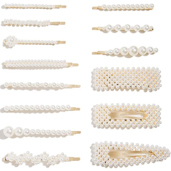 14 pcs pearl hair clips for women hair clip handmade pearl pins for girls barettes women fashion accessories, Golden;white
14 pcs pearl hair clips for women hair clip handmade pearl pins for girls barettes women fashion accessories, Golden;white