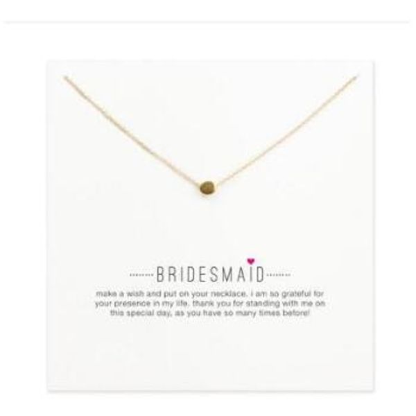 with card cute necklace with little silver and gold color bean pendant (bridesmaid) high quality
with card cute necklace with little silver and gold color bean pendant (bridesmaid) high quality