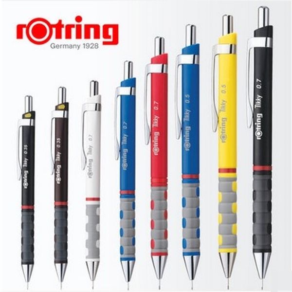 

rotring mechanical pencil 1.0mm/ 0.7mm 0.5mm/0.35mm tikky red black blue white plactis pen holder automatic pencil design pen, Blue;orange