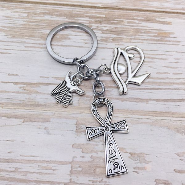 egyptian law eye keyring ancient egypt symbol totem cross anubis charm pendant keychain keyring diy creative women men jewelry religion gift, Slivery;golden
egyptian law eye keyring ancient egypt symbol totem cross anubis charm pendant keychain keyring diy creative women men jewelry religion gift, Slivery;golden