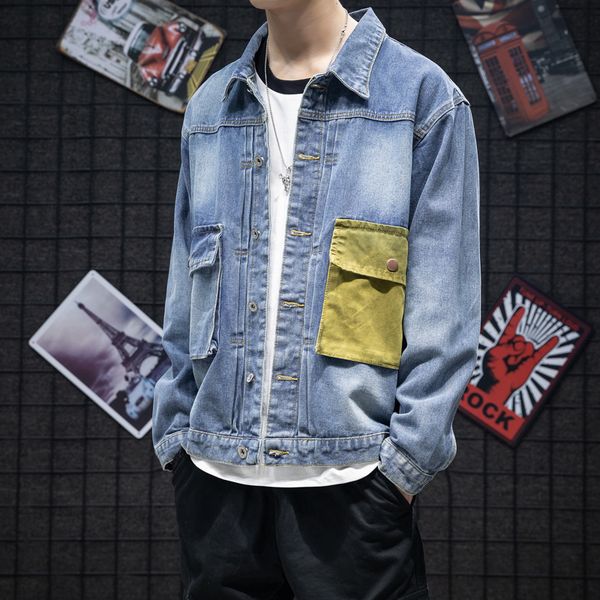 autumn new denim jacket men fashion wash contrast color casual denim jacket man streetwear wild hip hop loose bomber, Black;brown
autumn new denim jacket men fashion wash contrast color casual denim jacket man streetwear wild hip hop loose bomber, Black;brown