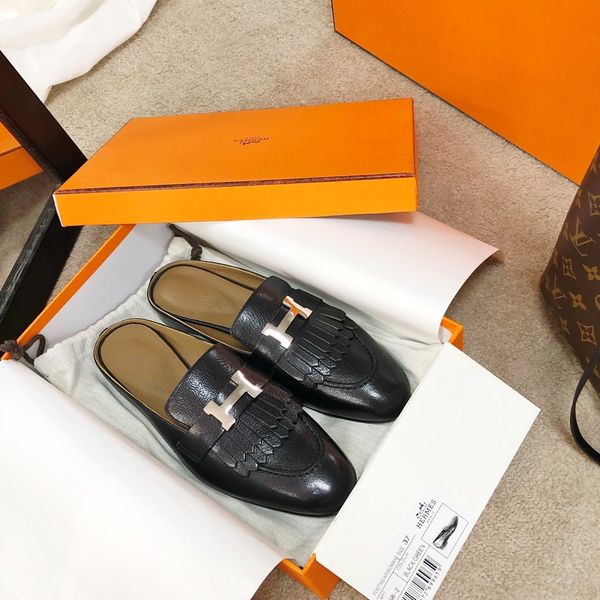 fashion platform women's shoes wild vintage luxury new style baotou half slippers women fashion sandals leather flat slippers 04, Black
fashion platform women's shoes wild vintage luxury new style baotou half slippers women fashion sandals leather flat slippers 04, Black