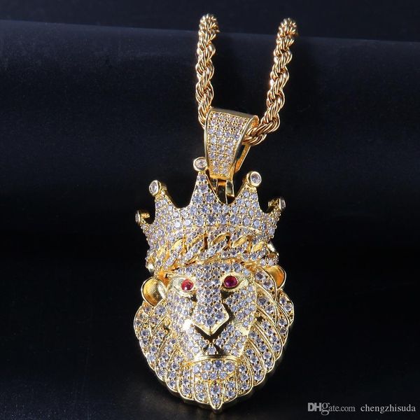 new animal crown lion pendant necklace charms for men women gold silver color cubic zircon hip hop jewelry 
new animal crown lion pendant necklace charms for men women gold silver color cubic zircon hip hop jewelry