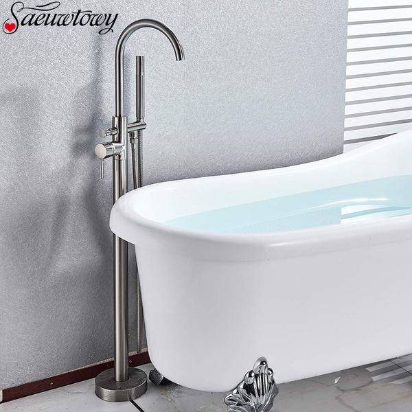 brushed nickel floor standing bathtub faucet with hand shower floor bathtub tap cold mixer batroom faucet showertap
brushed nickel floor standing bathtub faucet with hand shower floor bathtub tap cold mixer batroom faucet showertap