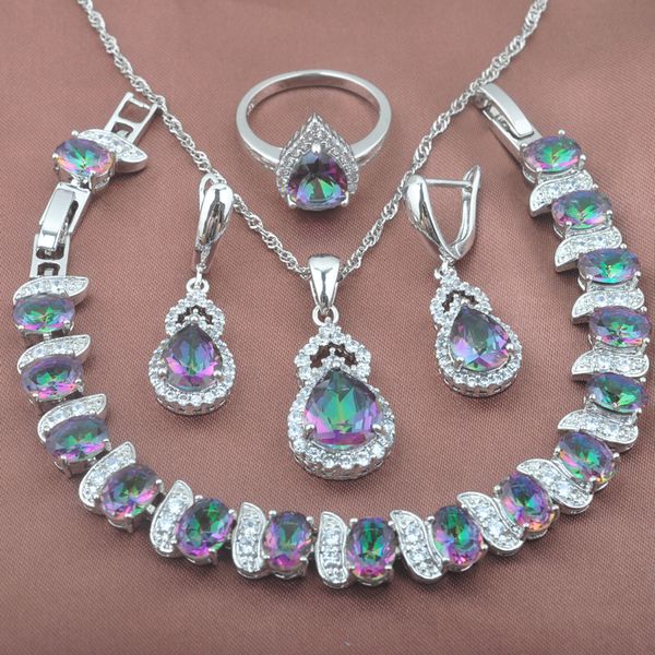 2019 new natural rainbow zirconia jewelry sets 925 sterling silver for women earrings necklace pendant rings bracelet set yz0321, Slivery;golden
2019 new natural rainbow zirconia jewelry sets 925 sterling silver for women earrings necklace pendant rings bracelet set yz0321, Slivery;golden