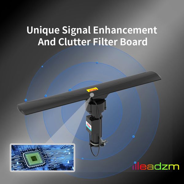 hd outdoor tv antenna signal amplifier with remote control 350° rotating uv dual-segment 40-860mhz 20±3db black
hd outdoor tv antenna signal amplifier with remote control 350° rotating uv dual-segment 40-860mhz 20±3db black