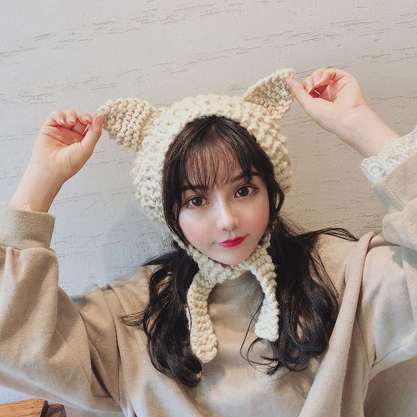 women hat 2019 new korean girl/kids cute cat ears knitted ball cap soft warm comfortable winter hat ski ear protective, Blue;gray
women hat 2019 new korean girl/kids cute cat ears knitted ball cap soft warm comfortable winter hat ski ear protective, Blue;gray