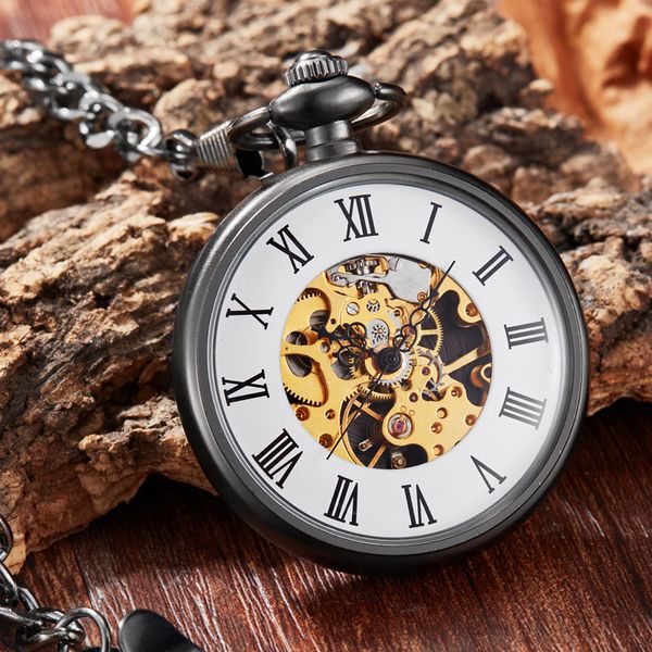 new luxury black skeleton mechacnical hand-winding mens pocket watch with fob chain 2019 smooth steel women pocket watch, Slivery;golden
new luxury black skeleton mechacnical hand-winding mens pocket watch with fob chain 2019 smooth steel women pocket watch, Slivery;golden