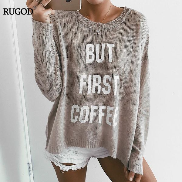 rugod 2019 spring summer european style knitted sweater women cotton pullover letter print sweater casual, White;black
rugod 2019 spring summer european style knitted sweater women cotton pullover letter print sweater casual, White;black