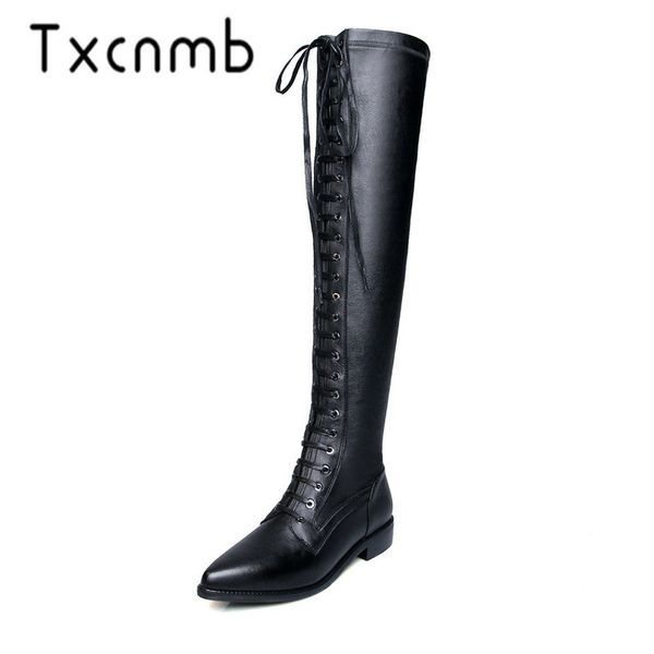 txcnmb genuine leather boots women over the knee boots warm low heels shoes woman party wedding basic fashion size 41 42, Black
txcnmb genuine leather boots women over the knee boots warm low heels shoes woman party wedding basic fashion size 41 42, Black