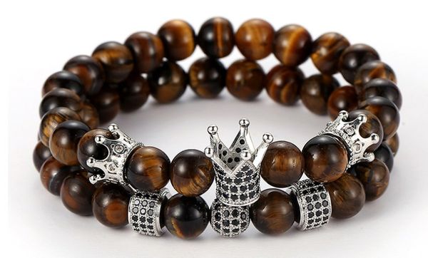 8mm 2pcs/set fsh3 elastic adjusted nature tigereye bead micro pave cz zircon cubic zirconia crown charm bracelet, Black
8mm 2pcs/set fsh3 elastic adjusted nature tigereye bead micro pave cz zircon cubic zirconia crown charm bracelet, Black