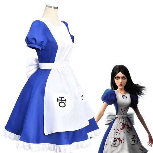 alice madness returns princess dress maid dress made cosplay costume halloween, Black;red
alice madness returns princess dress maid dress made cosplay costume halloween, Black;red