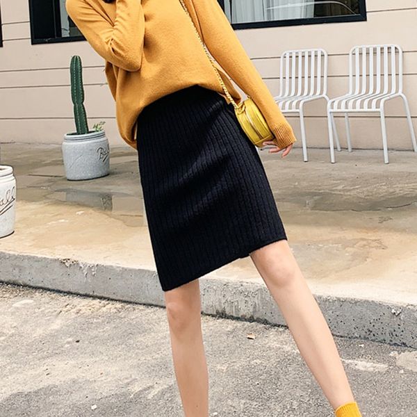 women autumn knitted skirt ladies bag hip skirts fashion high waist sim skirts, Black
women autumn knitted skirt ladies bag hip skirts fashion high waist sim skirts, Black