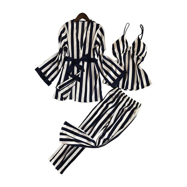 lisacmvpnel 3 pcs striped women pajama sets nightdress+robe+pant female pajamas, Black;red
lisacmvpnel 3 pcs striped women pajama sets nightdress+robe+pant female pajamas, Black;red