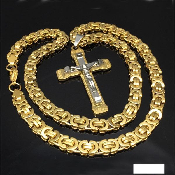 jesus cross pendant necklace stainless steel men womens jewelry byzantine 8.5mm chain poplular christian colar sliver gold color v191206, Silver
jesus cross pendant necklace stainless steel men womens jewelry byzantine 8.5mm chain poplular christian colar sliver gold color v191206, Silver
