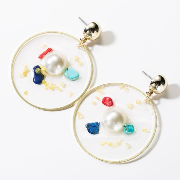 fashionable small fresh alloy round resin pearl turquoise earrings female personalized earrings earrings, Golden
fashionable small fresh alloy round resin pearl turquoise earrings female personalized earrings earrings, Golden