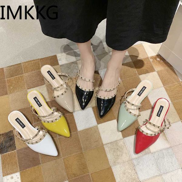 ladies mules elegant low heel rivet women slippers slip-on comfortable pu ladies office shoes summer women slippers, Black
ladies mules elegant low heel rivet women slippers slip-on comfortable pu ladies office shoes summer women slippers, Black